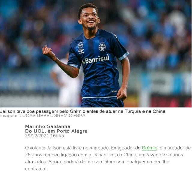 龙珠直播官网-加盟两年仅战六场 贾尼松与大连解约获自由身